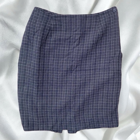 Y2k academia navy plaid skirt by Jones New York - Picture 1 of 4